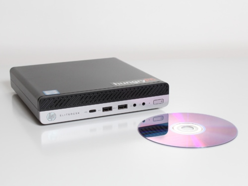 hp elitedesk 800 g3 mini comparison to cd for scale