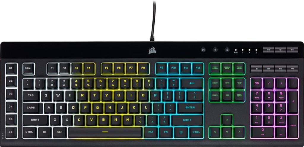 corsair k55 pro lite rgb gaming keyboard