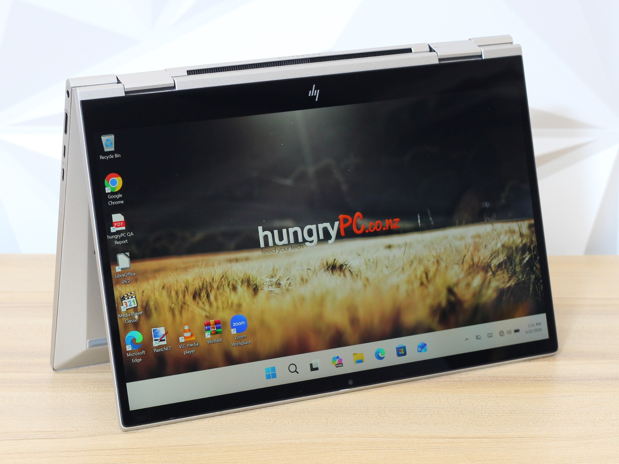 HP EliteBook x360 830 G8 Notebook Tent Mode the business-grade refurbished hp elitebook x360 13.3 inch core i7 11th gen laptop, open and ready for work or study. shipped from hamilton, nz.