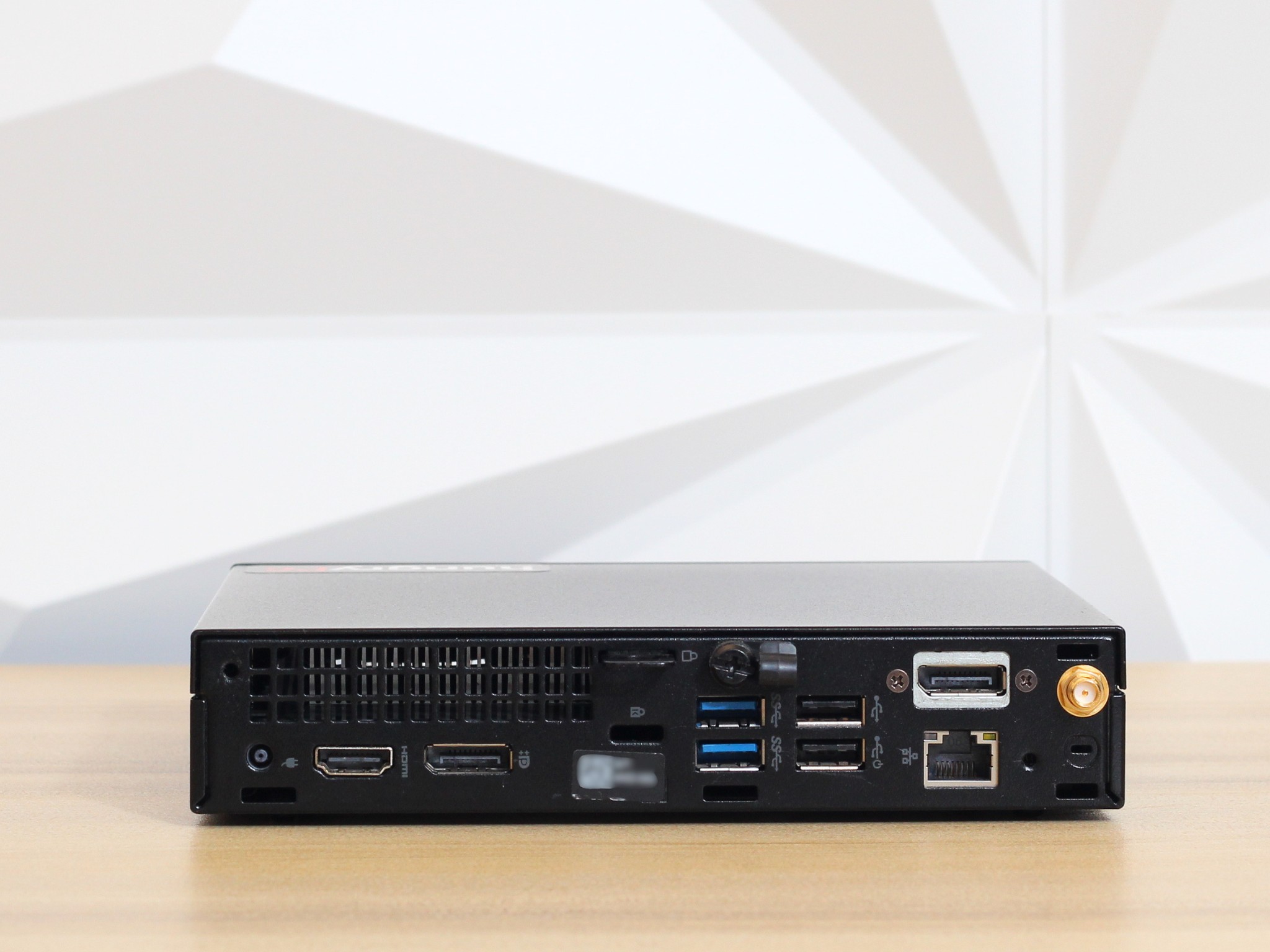 Dell OptiPlex Micro 3070 Rear Ports rear panel i/o view of the refurbished dell optiplex 3070 mini pc showing usb, display, and power connections.