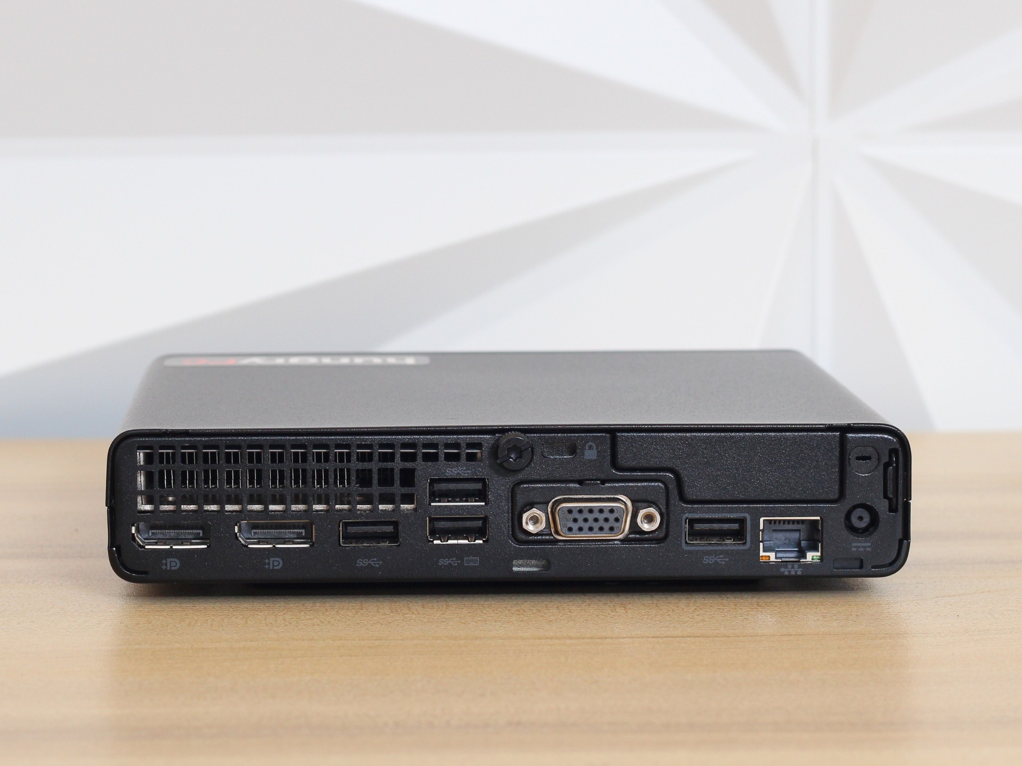 HP EliteDesk 805 G6 Desktop Mini PC Rear Ports rear panel i/o view of the refurbished hp elitedesk 805 g6 mini pc showing usb, display, and power connections.