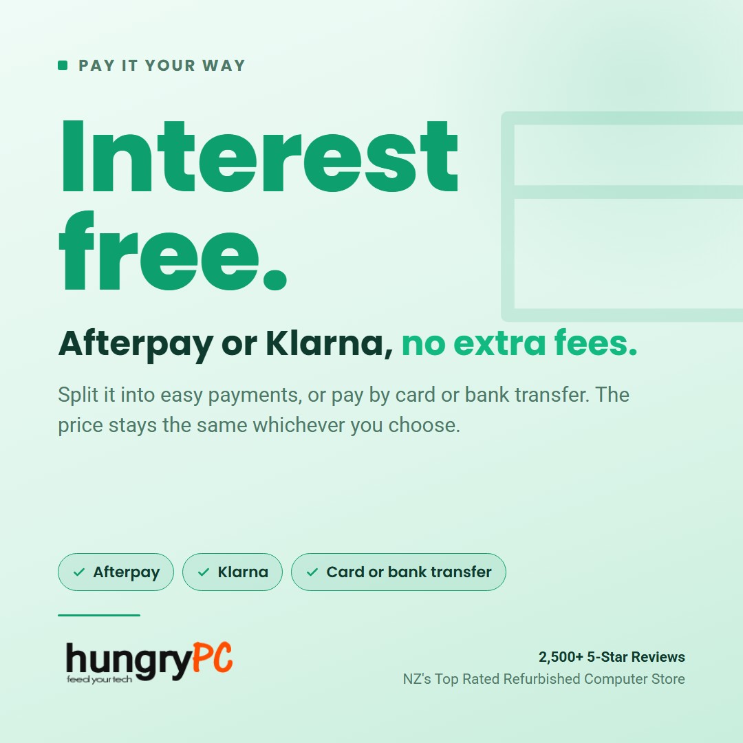 Hungry PC promo card: Afterpay or Klarna, no extra fees. The business-grade Refurbished HP ProBook x360 435 G9 13.3 inch AMD Ryzen 5 Laptop, open and ready for work or study. Shipped from Hamilton, NZ.